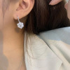 Mountain tea, earrings, zirconium, micro incrustation, diamond encrusted, flowered