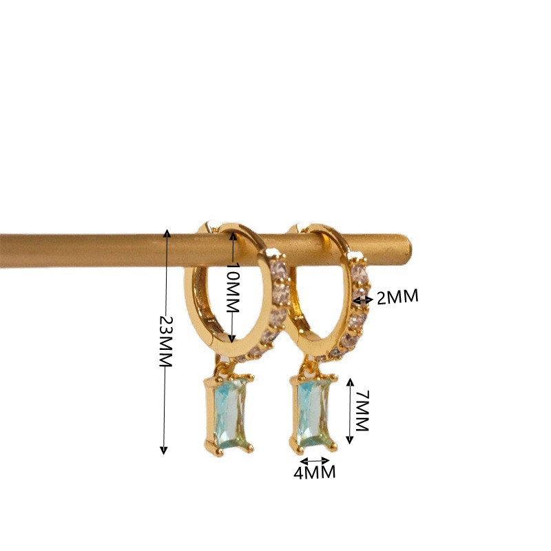 Rectangular Pendant Brass Fashion Earrings Wholesale Jewelry Nihaojewelry display picture 12