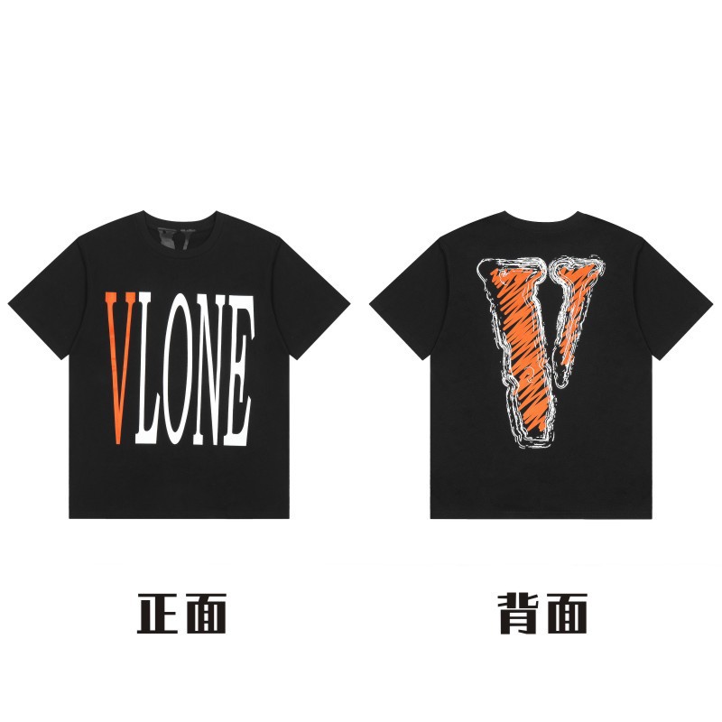 Vlone T-shirt Scribble Big V Black