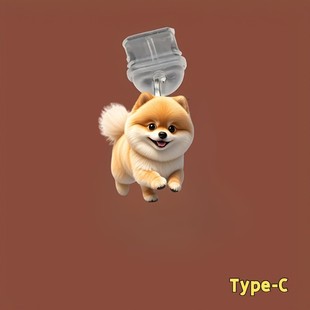 2D Flat Acrylic Cute Puppy/Mobile Phone Charging Port Dust Plug/Decorative Pendant/Suitable for I