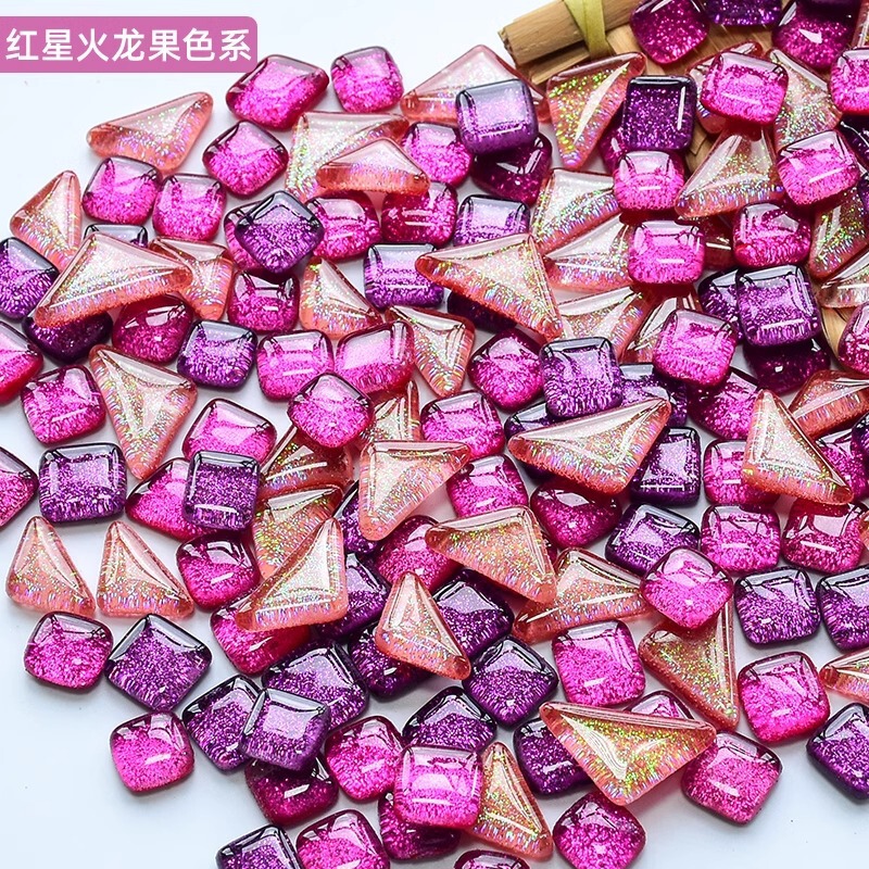 200克diy多元闪粉马赛克集合水晶自由石玻璃儿童手工材料颗粒|undefined