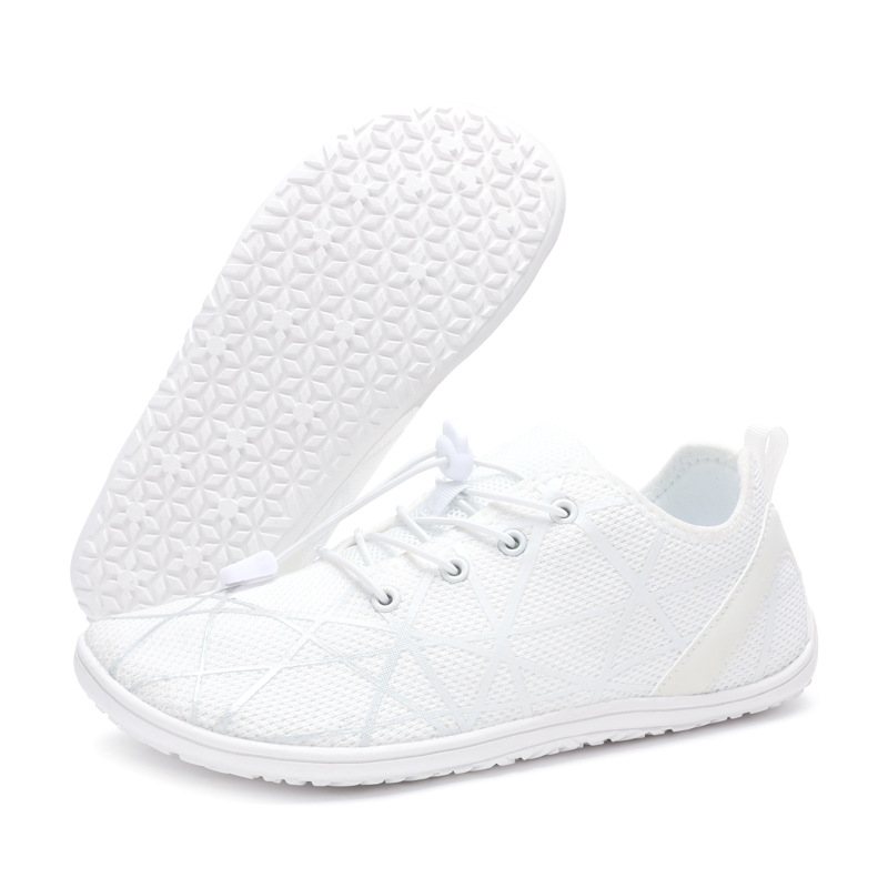 新款跨境曲纹藤格纹胶黏橡胶拼网眼织物男士运动鞋舒适透气休闲鞋