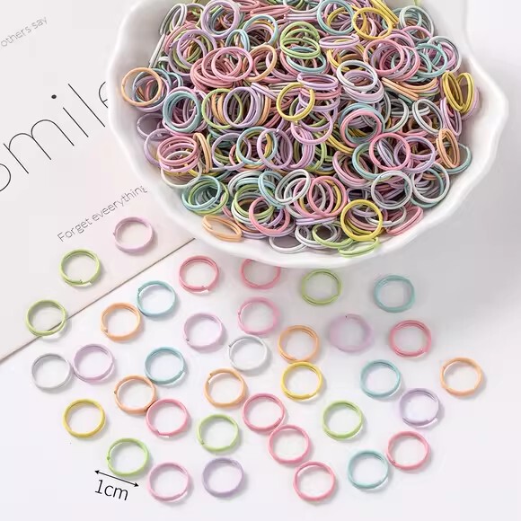Macaron Handmade DIY Bead Weaving Keychain Steel Wire Ring Keychain Backpack Doll Pendant Accessories Hook Material Kit