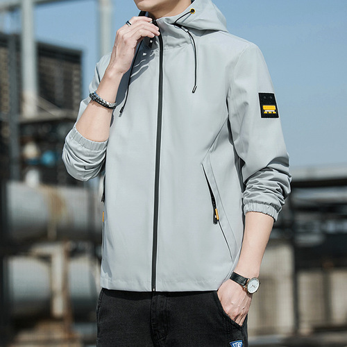 Spring Jacket for Men with Hood, Youth Fashion, Thin Model, Outdoor Sports, Casual Top