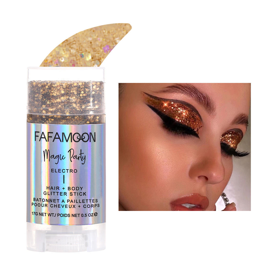 GLITTERSTICK Make-up Flash-Stick Pailletten magische Farbe Perlglanz Bühne Party Körper Haar Creme Festival_voghion.com