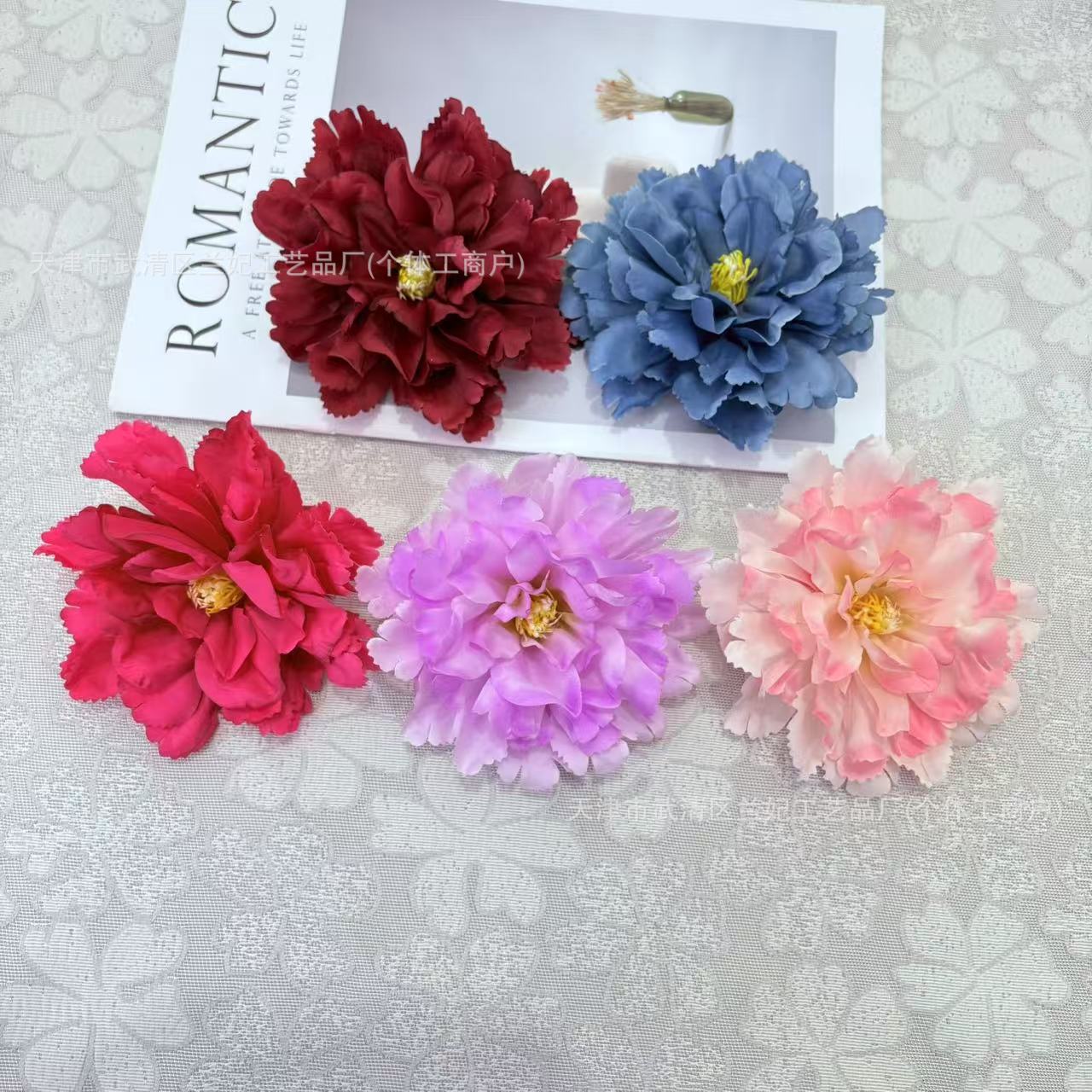 Flor artificial hibisco peonía cabeza de flor DIY mediados de otoño accesorios de linterna sala de bodas arreglos florales en la pared accesorios Hanfu flores falsas