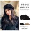 Metal woolen demi-season beret, retro universal hat, Korean style, British style