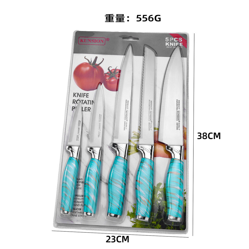 Cuchillo de acero inoxidable 5 piezas cuchillo de cocinero afilado casero cuchillo de frutas cuchillo de regalo