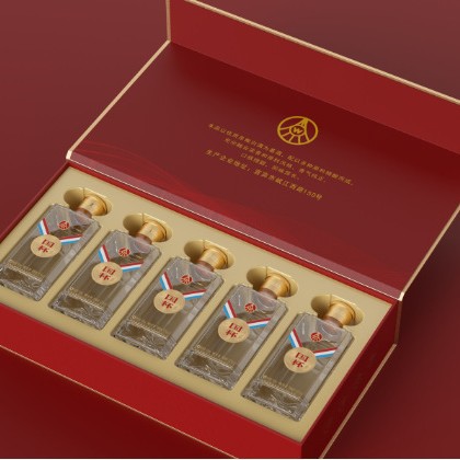 五粮*液仙林生态国杯绿豆酒竹荪酒露酒52度100mL*5/盒52度礼盒装