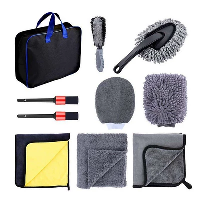 and Air Vents Electric Brush, Car cleaning tools - 10-piece-set-a