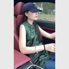 新しい中国風の女性のグリーンプリントシャツ夏の気質シャツユニークな漂唐スーツボタンノースリーブトップ