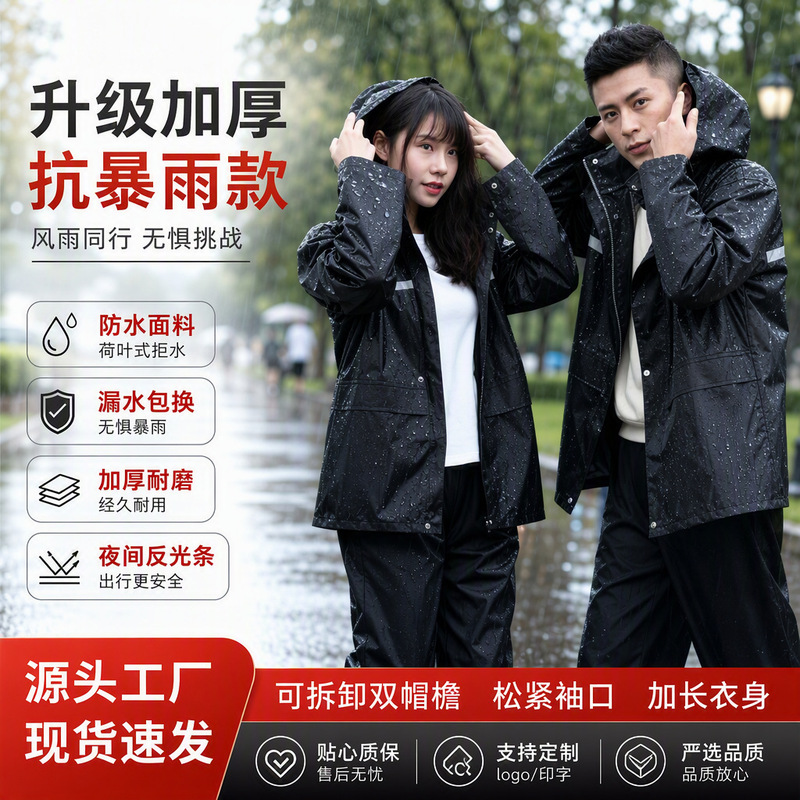 Shangqiu raincoat factory wholesale raincoat rain pants suit men and women anti-rainstorm whole body cycling clothes labor protection distribution delivery Shangqiu raincoat factory wholesale raincoat rain pants suit men and women anti-rainstorm whole body cycling clothes labor protection distribution delivery