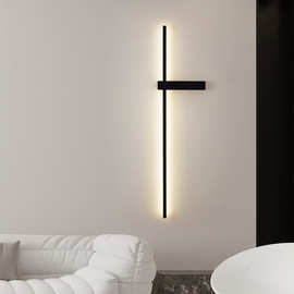 现代简约客厅背影墙装饰壁灯 设计师过玄关LED线条灯卧室床头灯具