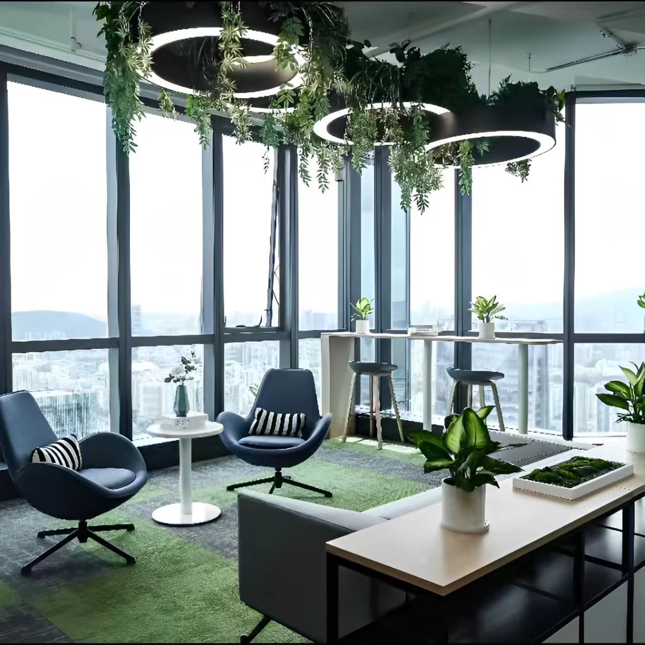 Custom hollow round plant pendant light for office buildings, Southeast Asian restaurants, cafes, and forest-style decorative chandeliers