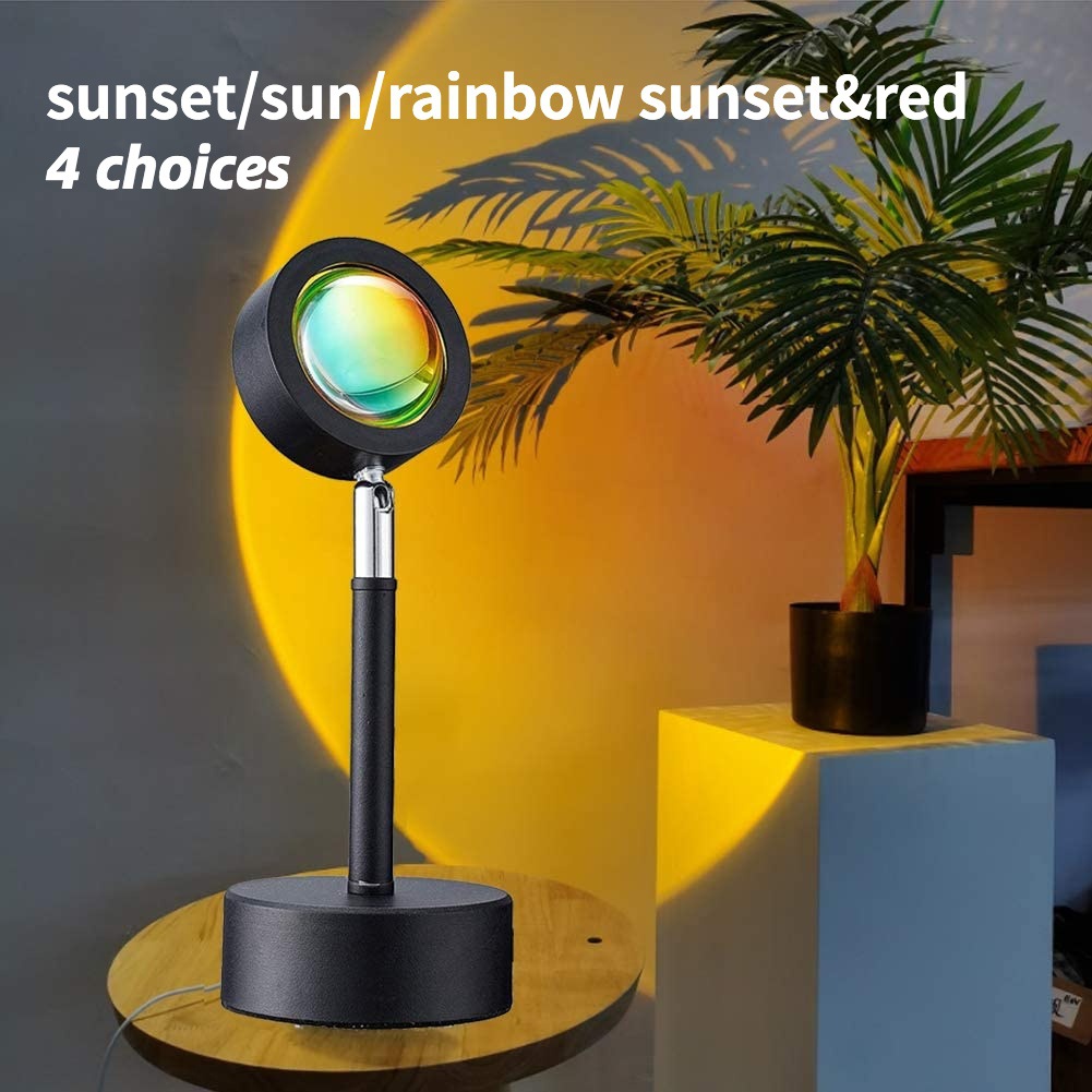 Sunset Rainbow Projector lamp USB Table lamp bedroom bar coffee LED Atmosphere lamp