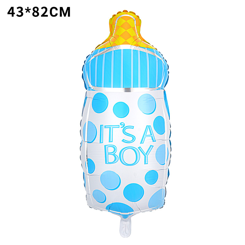 Nuevo chupete grande de forma especial transfronterizo, película de aluminio para bebés, globo, biberón, decoración de cumpleaños para bebés, revelación de género
