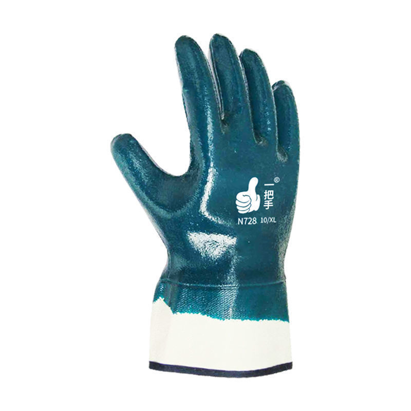 Dengsheng manga de seguridad a prueba de aceite resistente al desgaste con una sola manija guantes de trabajo de nitrilo de inmersión completa guantes de soldadura engrosados sitio de construcción impermeable image 4