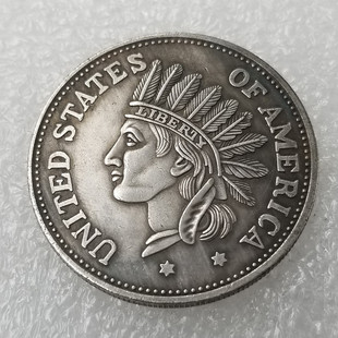 Antique crafts American 1851 Indian head copper silver plated silver dollar silver round wholesale #534