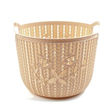 二元店仿藤编收纳篮 置物框塑料镂空杂物篮 地摊货源日用百货批发