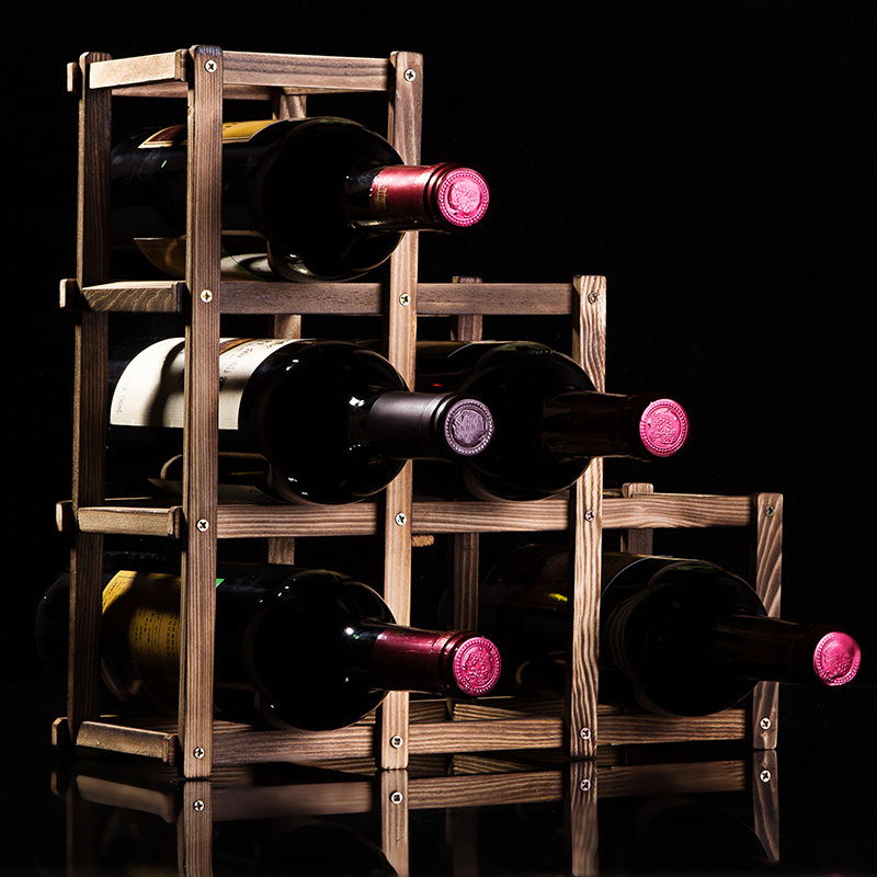 Y madera sólida plegable fábrica de estantes de vino vino vino de madera venta directa estante de almacenamiento de botellas de vino estante de exhibición de vino