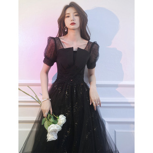 Banquet Small Evening Dress Dress Women's Black Elegant High-end Niche Light Luxury Dress Birthday High-end Dress Summer