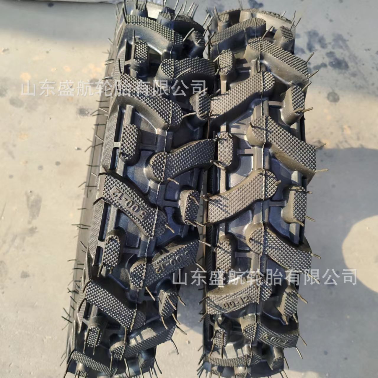 农用三轮车轮胎5.00-12加密加深人字花纹耐载防滑充气轮胎500-12