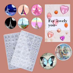 DIY Handmade Crystal Droplet Resin Material Mold, Time Gem Decal Pendant Silicone Mold Style and Size