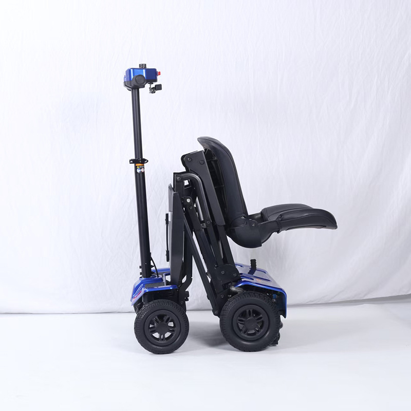 Folding elderly mobility scooter, four-wheel electric portable elderly assistive vehicle, travel electric scooter