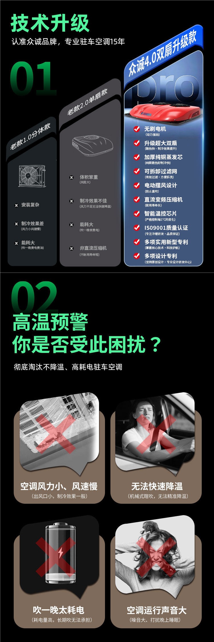 Zhongcheng Parking Air Conditioner for Trucks, 24V Electric Roof-Mounted Integrated Unit, Skylight Cooling, 12V Inverter Heavy-Duty Truck Air Conditioner Modification