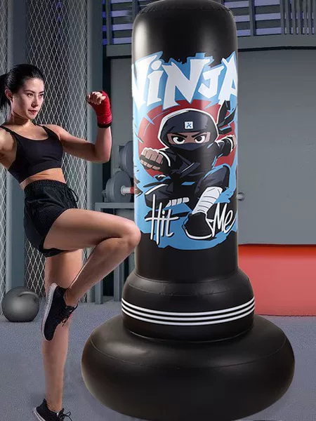 Thickened Inflatable Fitness Punching Bag for Adults, Inflatable Boxing Column for Children, Wobble Sandbag for Exercise and Stress Relief