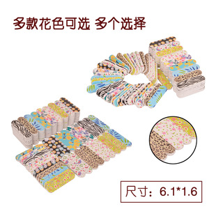 Colorful 6cm Nail File with Printed Double-Sided Eva Nail Art Small Flower File, Polishing and Buffing Strip Wholesale, Eva Material