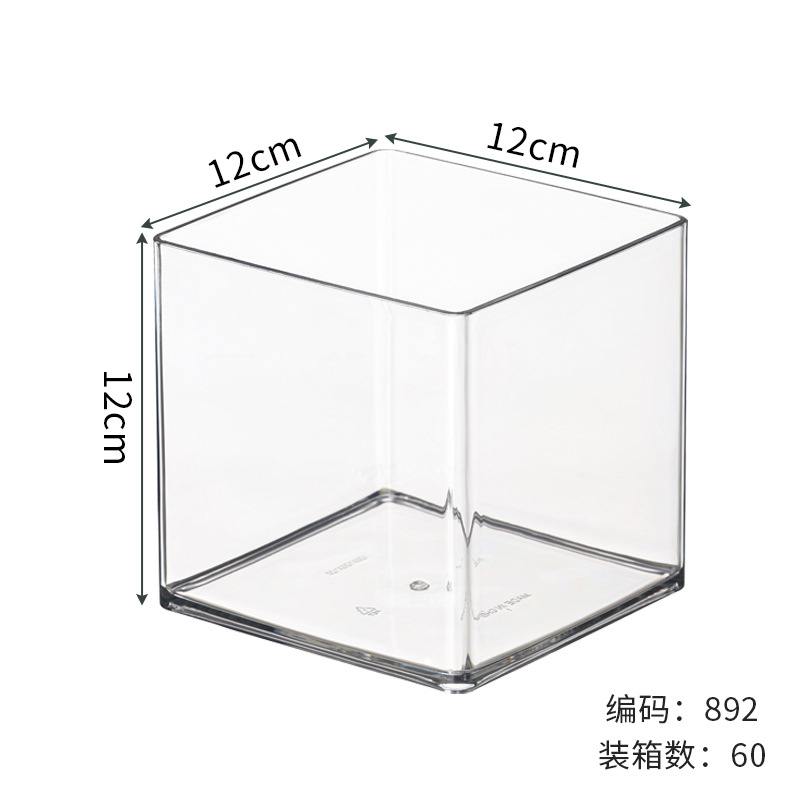 Jarrón de flores de plástico de sensación medieval de alta gama - Múltiples tamaños, alta transparencia, cubo despertador de flores, a prueba de caídas, imitación de vidrio, cubo para floristería/flores frescas