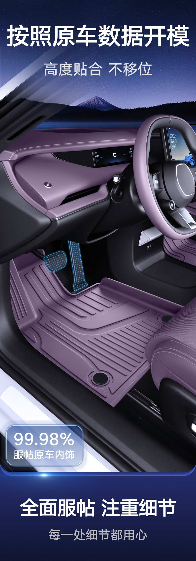 Suitable for 26 models of Xiaomi SU7, complete set of car interior decoration accessories, TPE full-cover floor mats, modification parts
