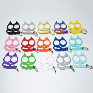 Super cute small iron cat two-finger buckle self-defense supplies new cat's eye finger tiger key finger tiger emergency window breaker