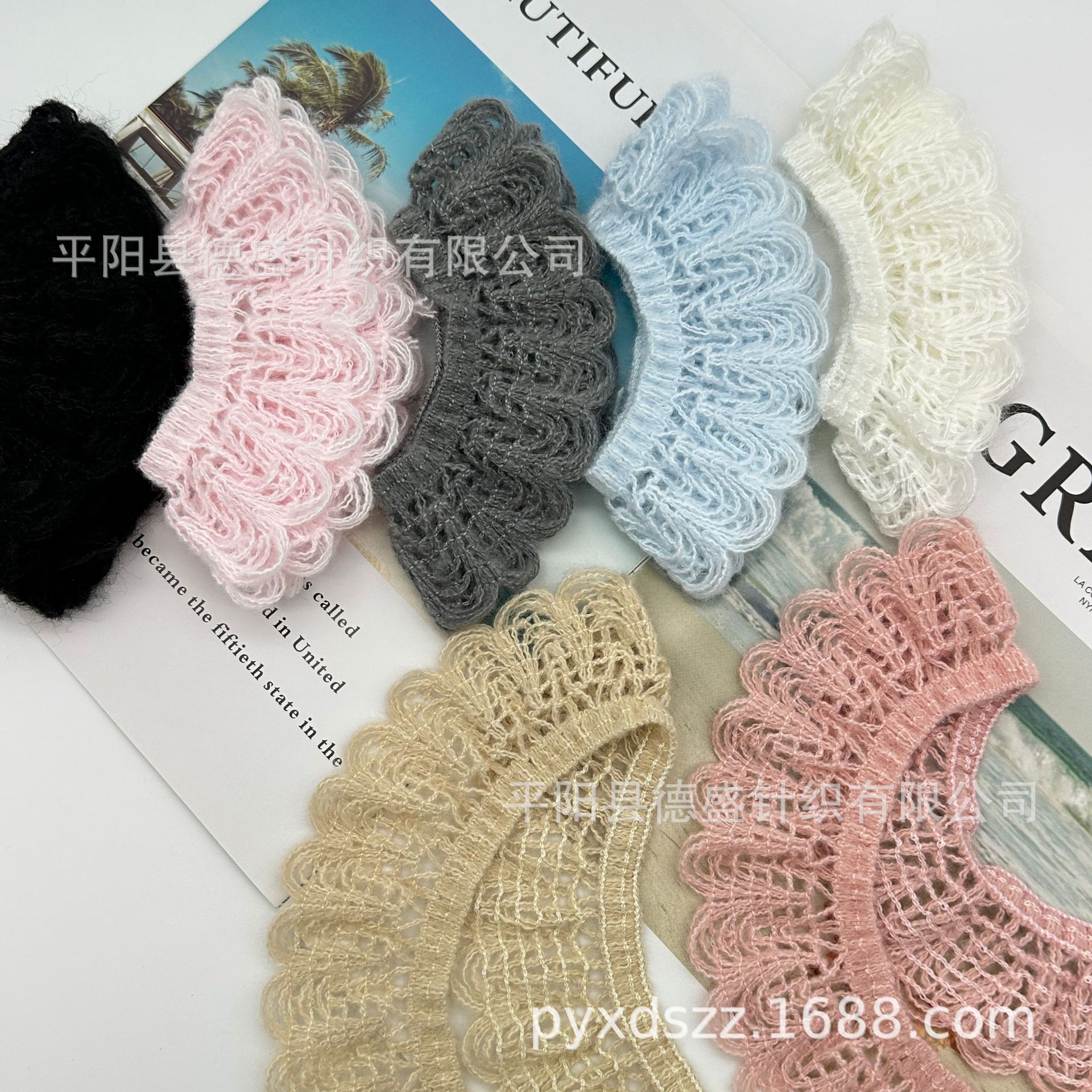 马海毛波浪蕾丝花边手工DIY发圈雪地靴鞋辅料 娃娃衣领服装裙摆
