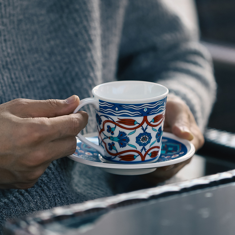 Nordische Keramik-Kaffeetasse, hohe ästhetische Wirkung, geeignet für Nachmittagstee, hochwertige Latte Art, luxuriöser und eleganter Becher_voghion.com