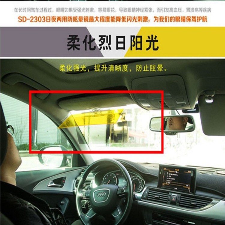 High-Quality Car Tv Anti-Glare Mirror, Day and Night Dual-Use Sun Visor, Two-In-One Protective Goggles, Car Sun Visor