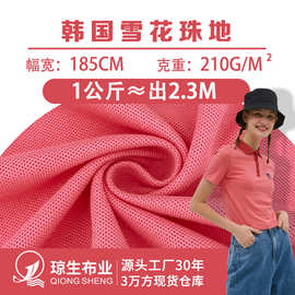 210克韩国雪花珠地布料40支涤棉polo衫工作服网眼布运动服T恤面料