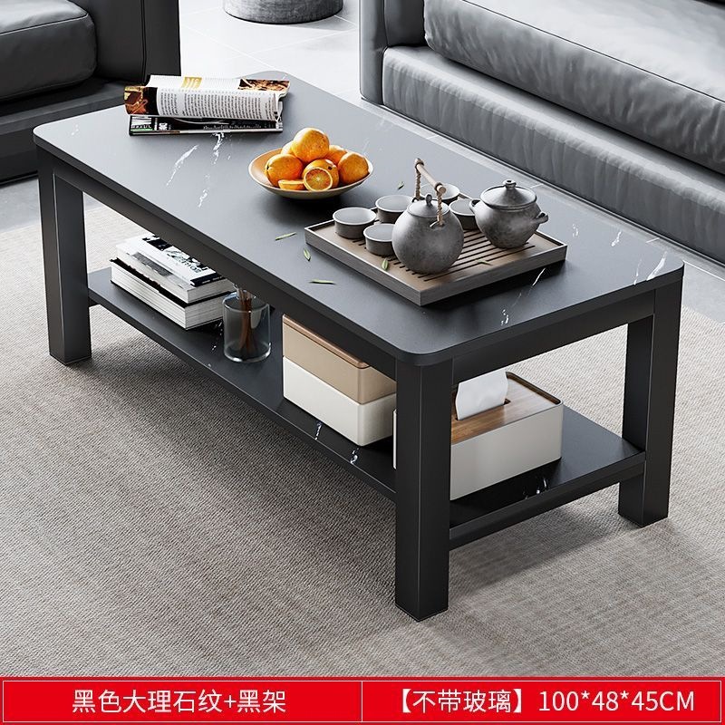 Sala de estar pequeña mesa de té doméstica simple moderna mesa de té de vidrio templado nueva mesa de té de lujo rectangular ligera image 8