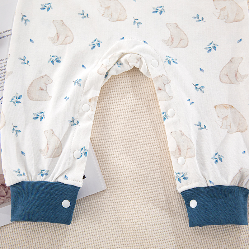 Estilo nórdico bebé mono de manga larga de algodón puro pullover mameluco masculino y femenino bebé Four Seasons mameluco clase Una celebridad de Internet