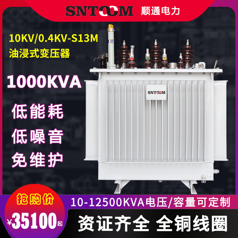 S13M大型工业油浸式电力配电变压器80高压10KV250全铜315/1000KVA
