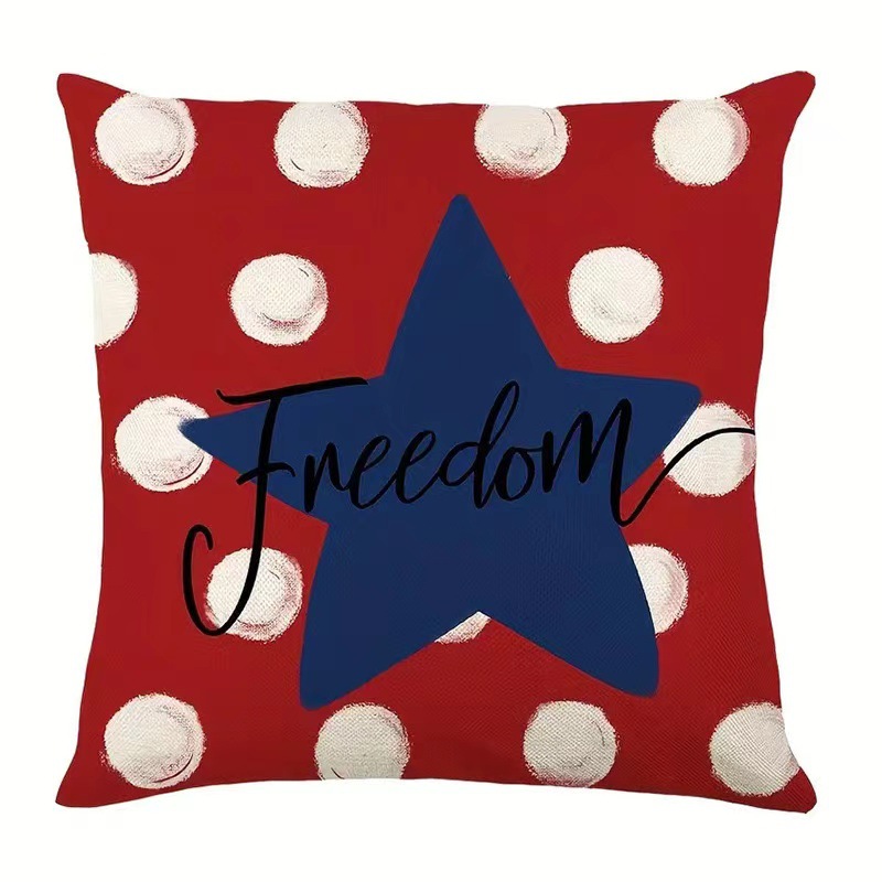 2024 nueva serie de funda de almohada del día de la independencia lino estilo americano funda de almohada cuadrada decoración de atmósfera de vacaciones image 9