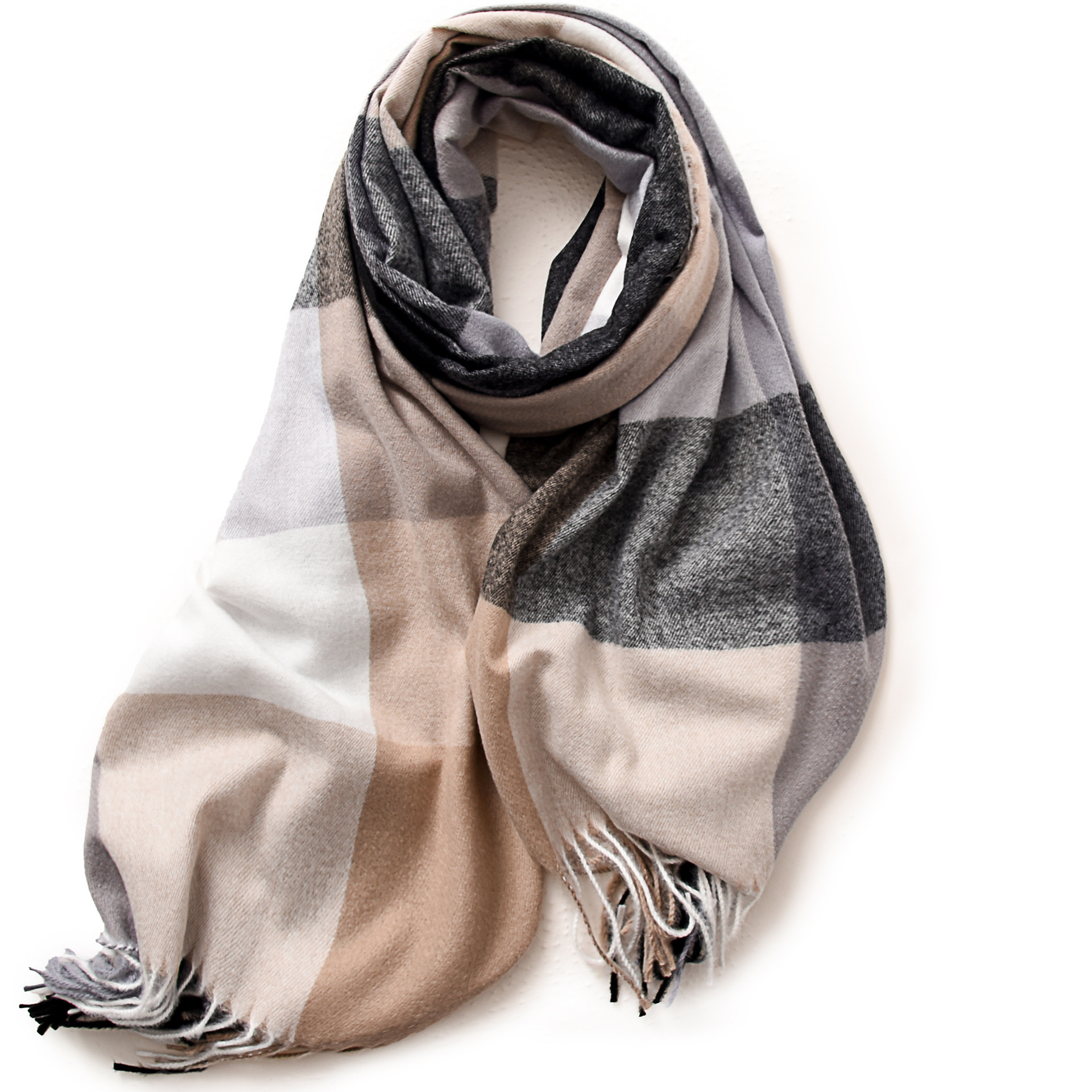 Buñuelo a cuadros para mujeres de otoño y invierno explosión de cachemira caliente buñuelo de oficina con buñuelo de alta calidad para mujeres de invierno