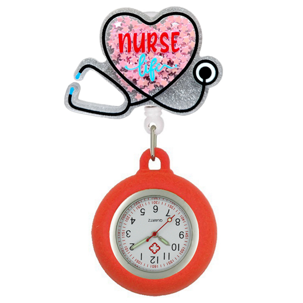 Icono médico creativo del hospital enfermera médico unisex acrílico brillante retraíble clip de carrete de insignia FO