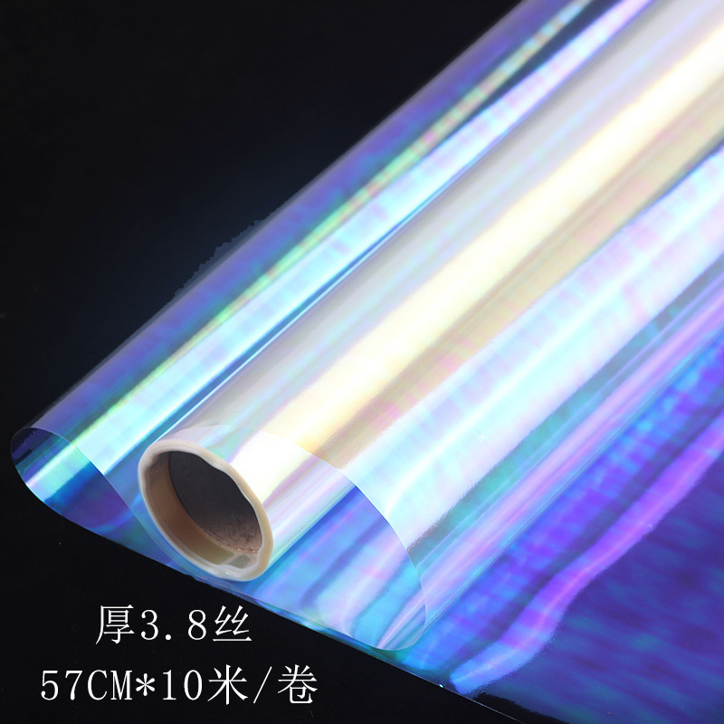 Celofán transparente plástico flor papel de embalaje ramo base hecha a mano rollo transparente flor tienda floral material en stock al por mayor