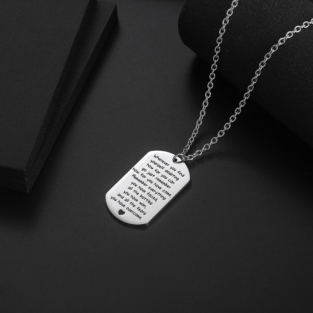 Personalized Military Square Tag Letter Necklace For Men_voghion.com
