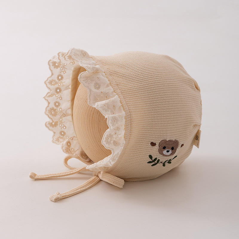 3-12 Meses de primavera y otoño delgado lindo super adorable algodón primavera recién nacido mes pequeño sombrero de la princesa de la corte