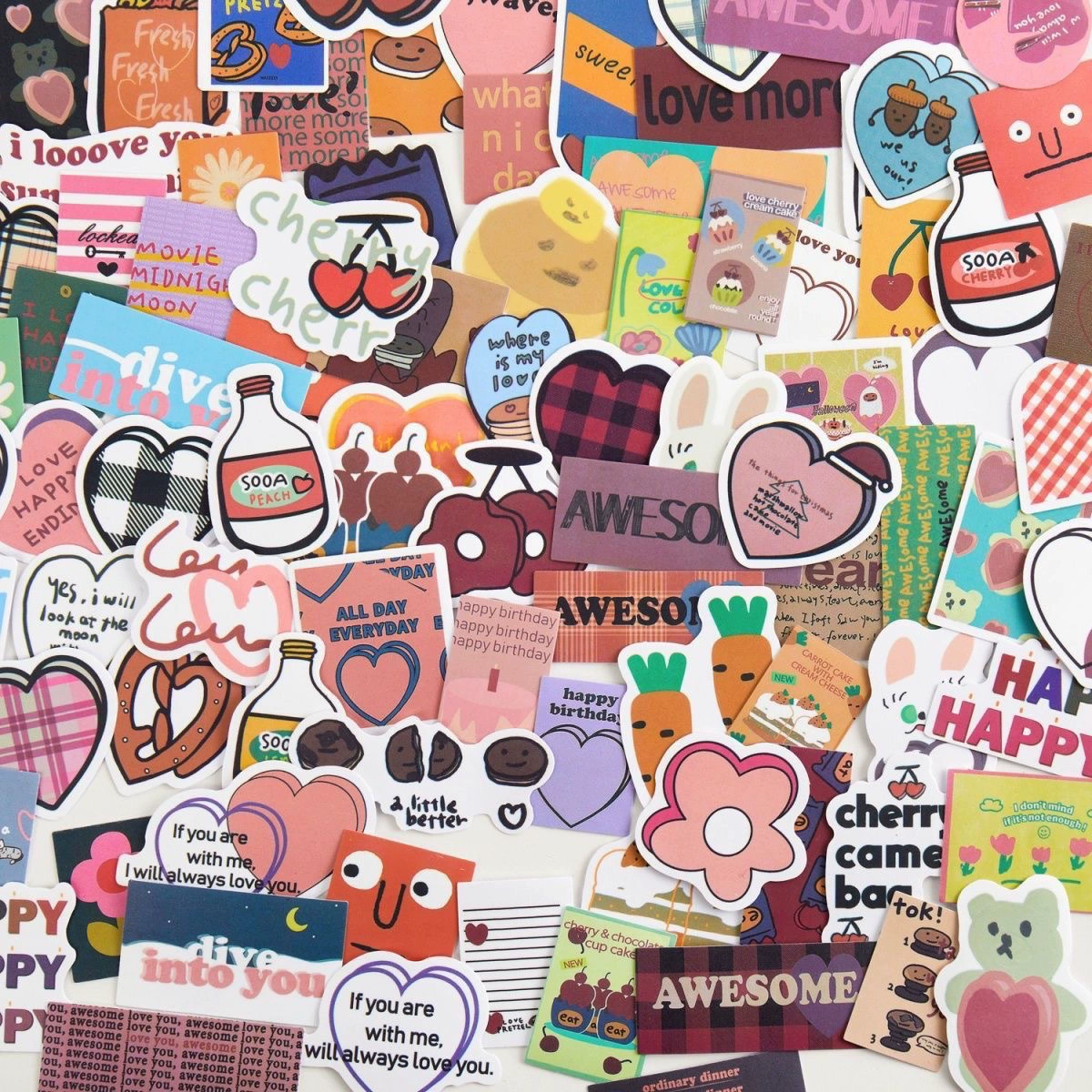 100 наклеек с вишневым мотивом для багажа, блокнотов, автомобилей, декоративные наклейки, водонепроницаемые наклейки для планеров