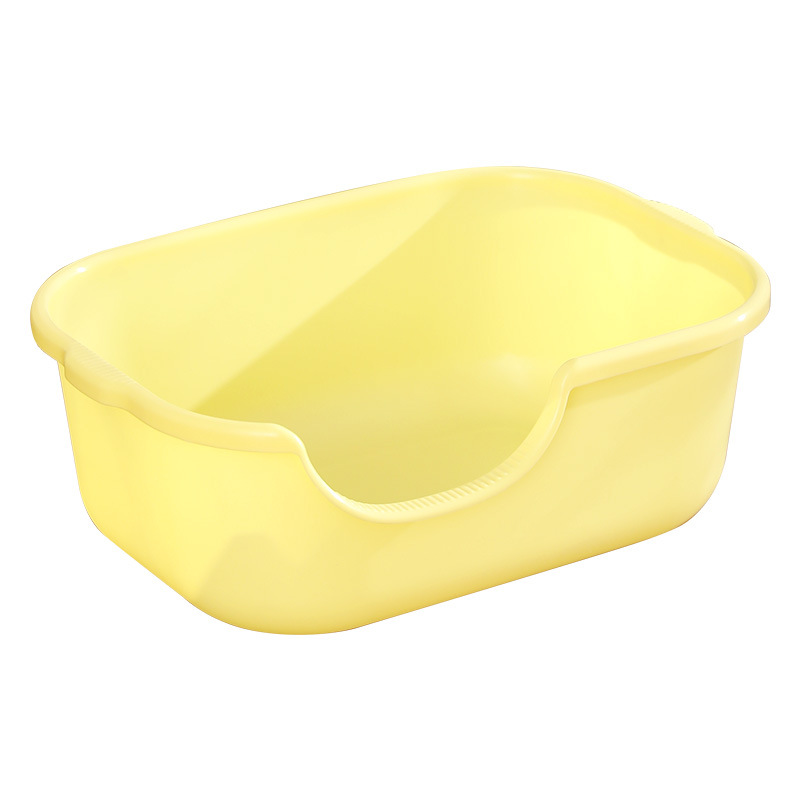Nueva caja de arena abierta para gatos de gran tamaño, anti-salpicaduras externas, umbral bajo, inodoro para gatos, olla de mierda, suministros para mascotas al por mayor