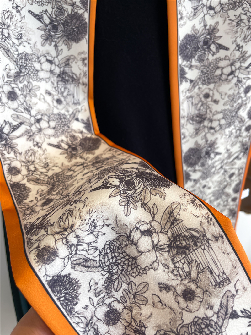 Sciarpa alla moda, cintura, sciarpa, nastro, decorazione per borsa legata, piccola fascia per capelli lunga, sciarpa di seta, donna bifacciale_voghion.com
